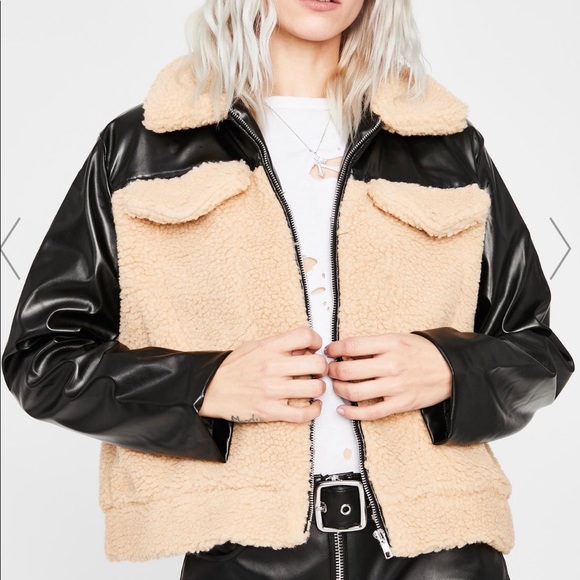 Dolls Kill Jackets & Blazers - LEATHER AND TEDDY JACKET DOLLS KILL
